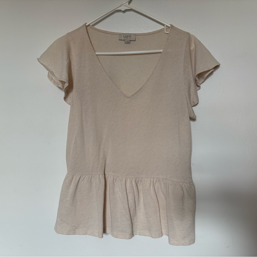 LOFT Outlet beige peplum top